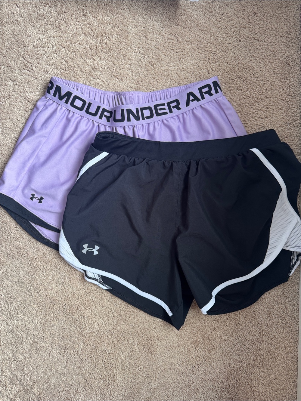 Under Armour Women's Athletic Shorts Duo - Black & Lavender